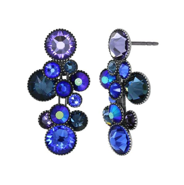 Dark Blue - Water Cascade earrings - Konplott